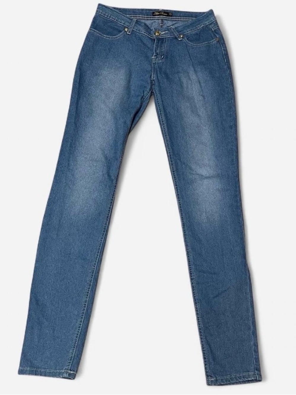 Apple Bottom Skinny Jeans with Gold Rhinestone Back Pockets